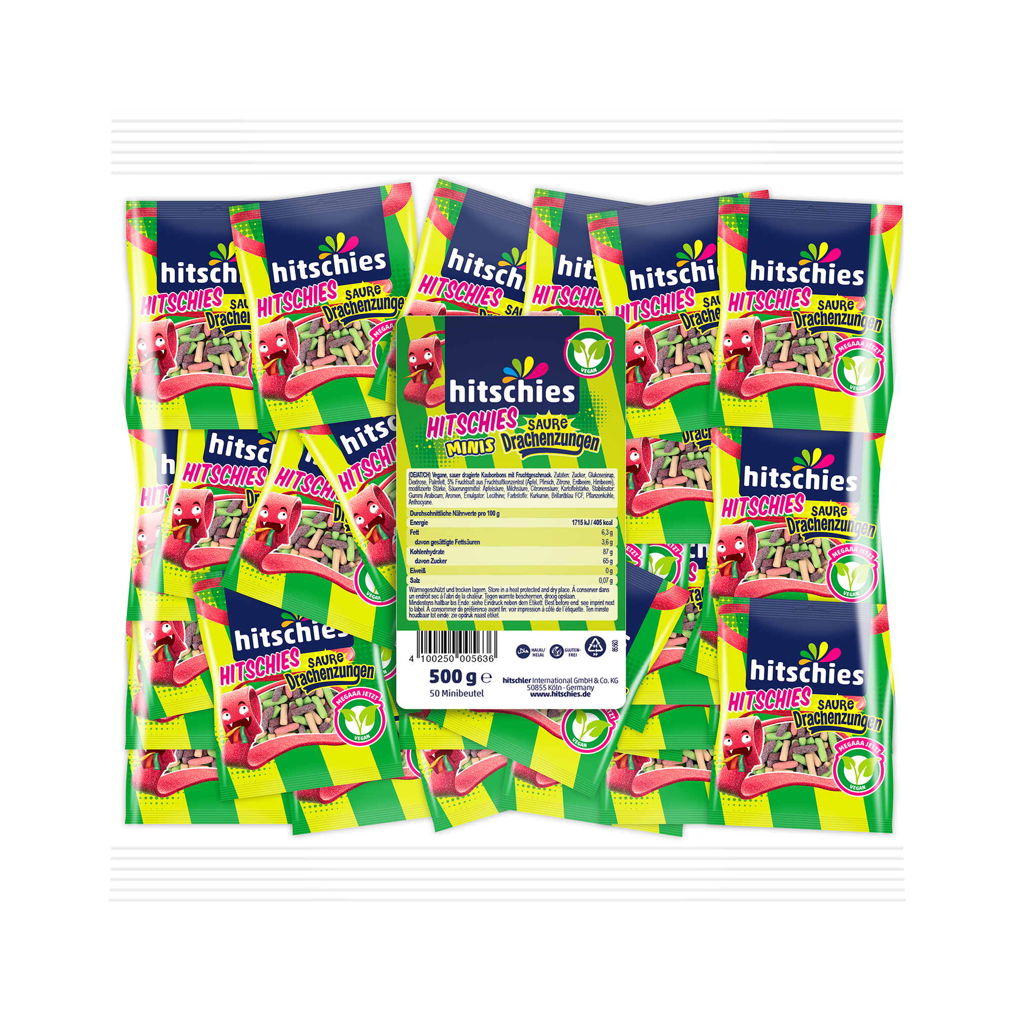 HITSCHIES Saure Drachenzungen vegan Multibeutel