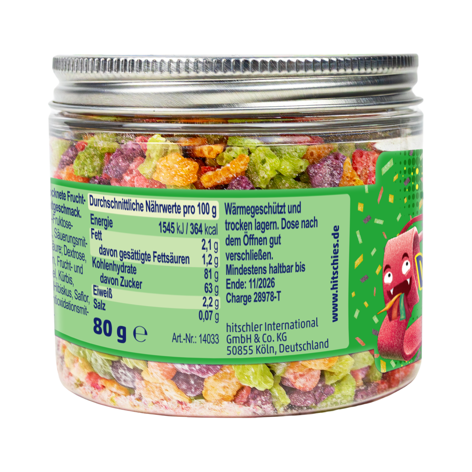 Sour Dragon Tongues Freeze Dried Topping 