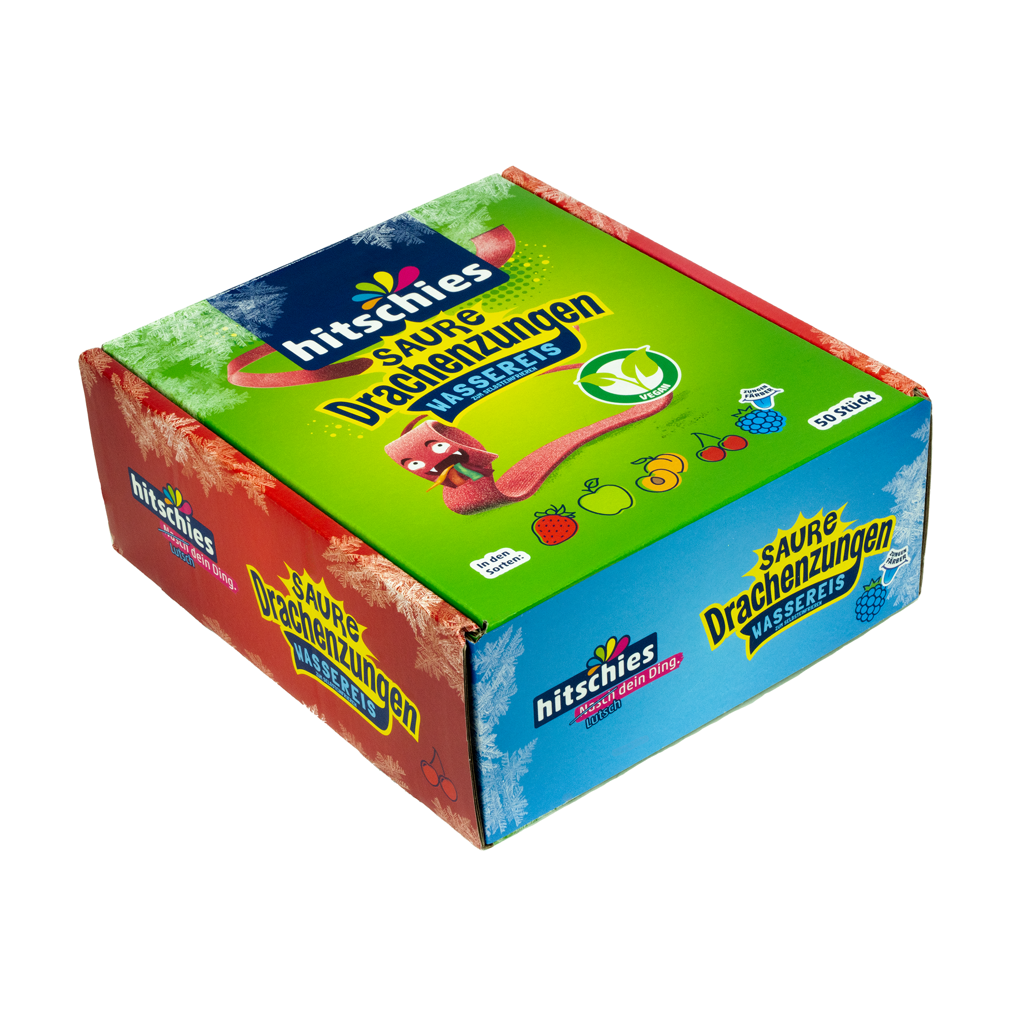 Sour Dragon Tongues Water Ice 50 Pack 